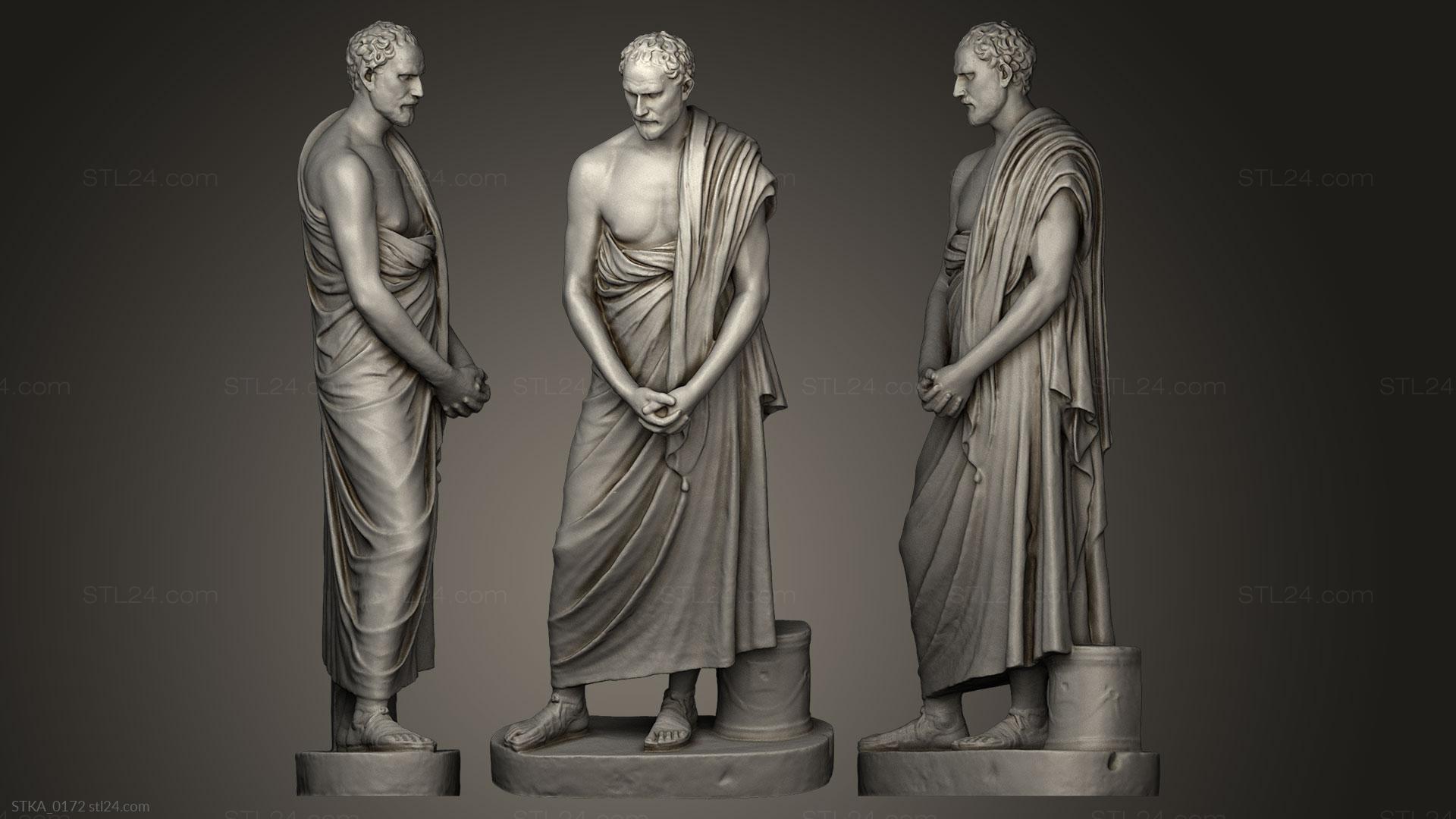 Статуи античные и исторические (Демосфен, STKA_0172) 3D модель для ЧПУ станка